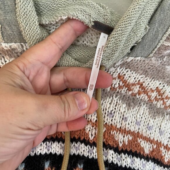 Free People Inverness Cropped Knit Hoodie Sz XS - Picture 6 of 7